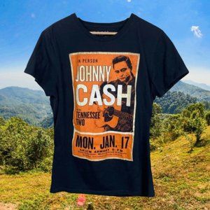 - Like New - Johnny Cash Black Band Tee Size Small